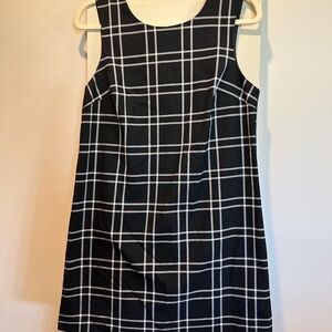 Black and White Plaid Sleeveless Dress